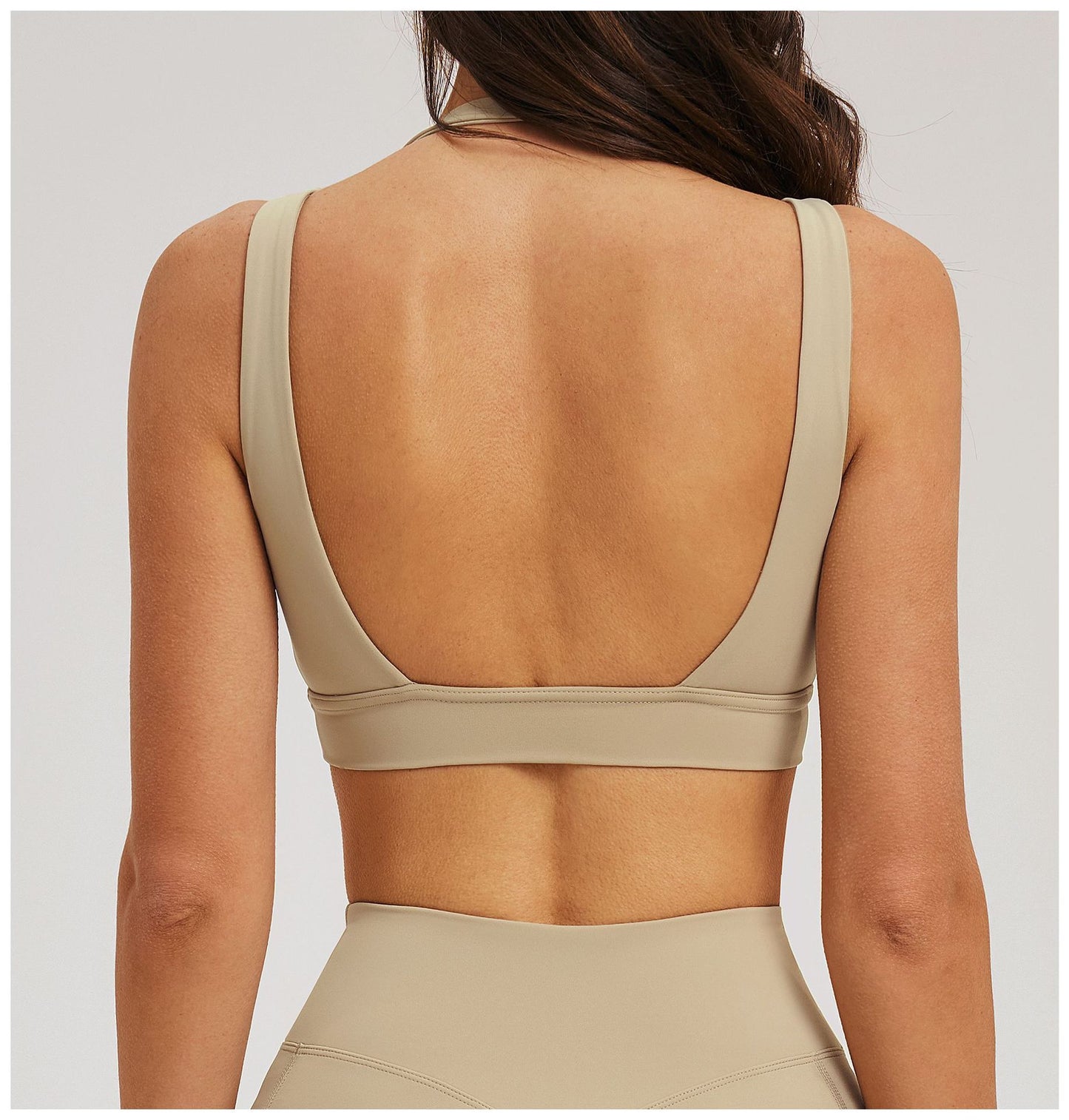 Nude Feel Yoga Bra Generous Beauty Back High Sense Sports Bra Women Running Workout Exercise Underwear