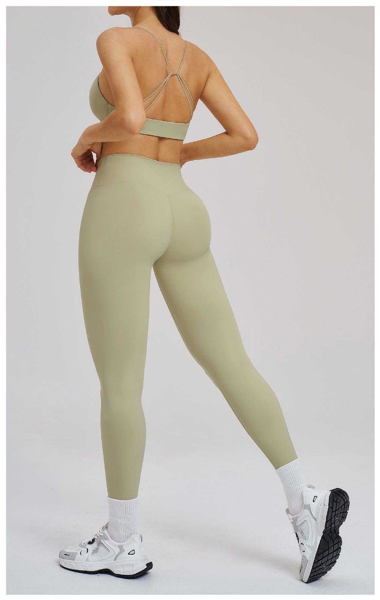 Yoga Brushed Thin Belt Beauty Back Body Hugging Outdoor Running Exercise Sports Two Piece Sets