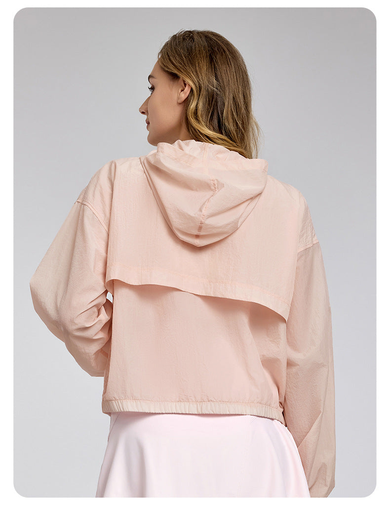 Lightweight Breathable Long Sleeves Top Women's Loose Outdoor Casual Anorak Summer Sports Running Yoga Clothes Coat