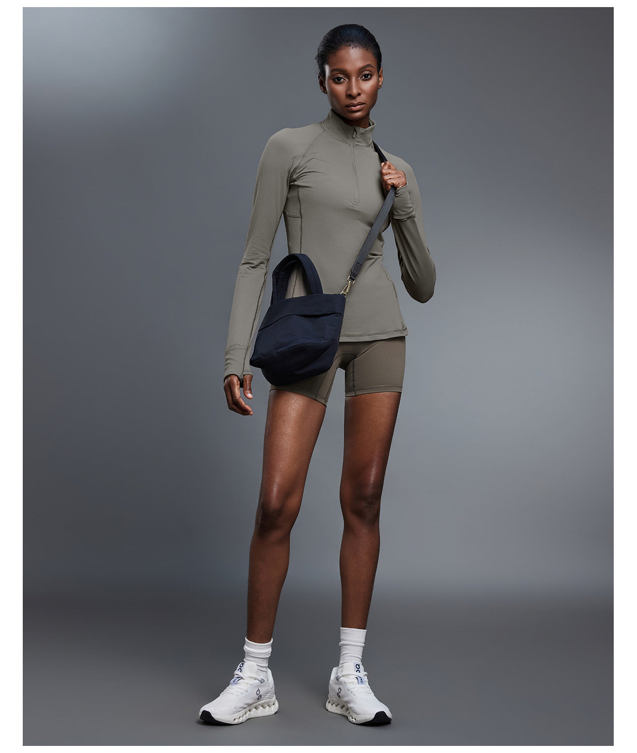 Autumn Half Long Sleeve Zipper Yoga Clothes Stand up Collar Slim Fit Slimming Workout Top Running Sports T shirts
