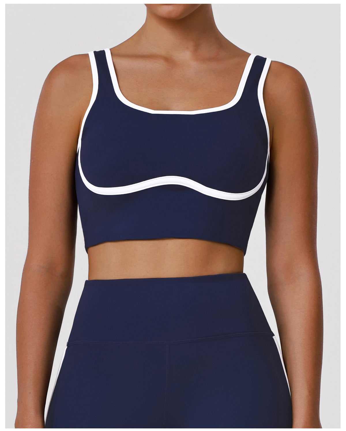 Color Contrast Yoga Bra Outer Wear Running Fitness Shockproof Push up Hollow Out Cutout Breathable Beauty Back Exercise Bra