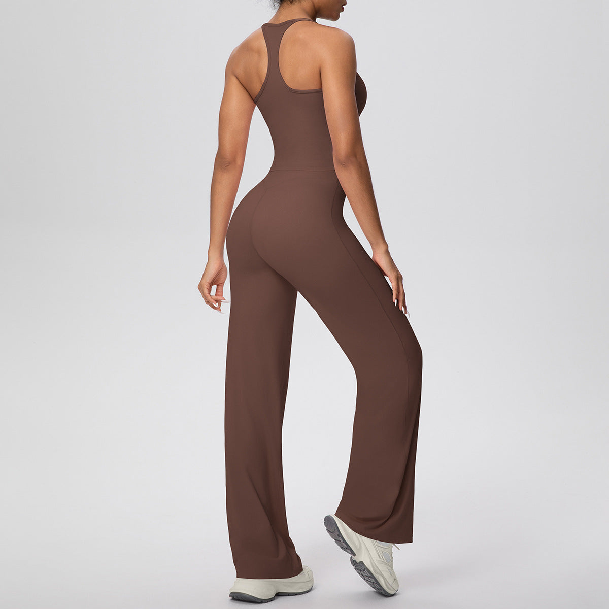 Micro Brushed Solid Color H Shaped Beauty Back Sports Vest Yoga Pants Baggy Straight Trousers Fitness Yoga Wear Suit