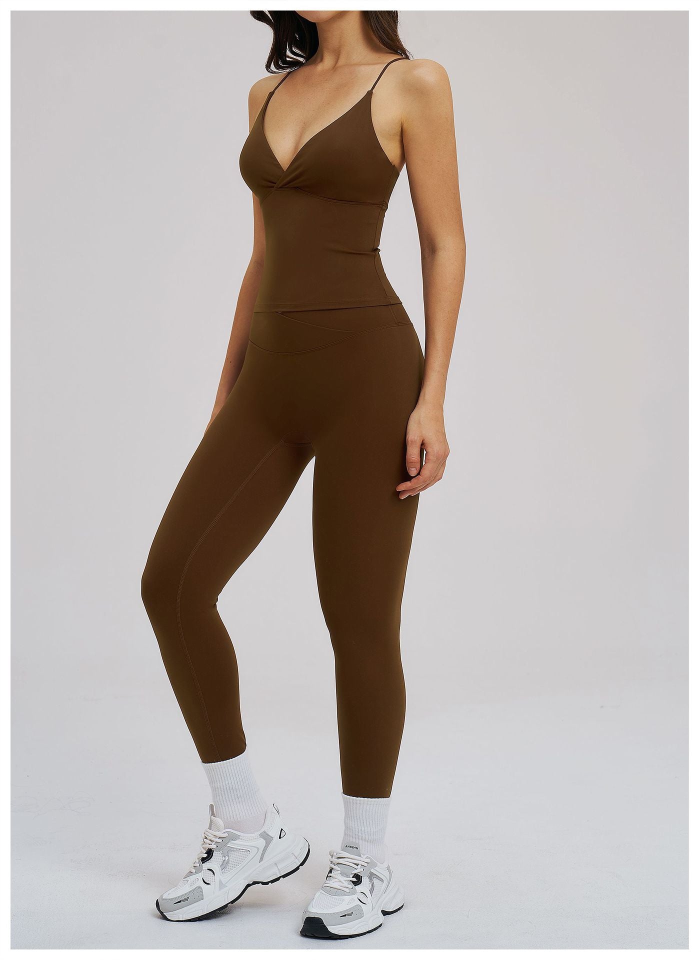 Brushed Sports Tight Back Running Sports Casual Suit Outdoor Riding Yoga Two Piece Sets