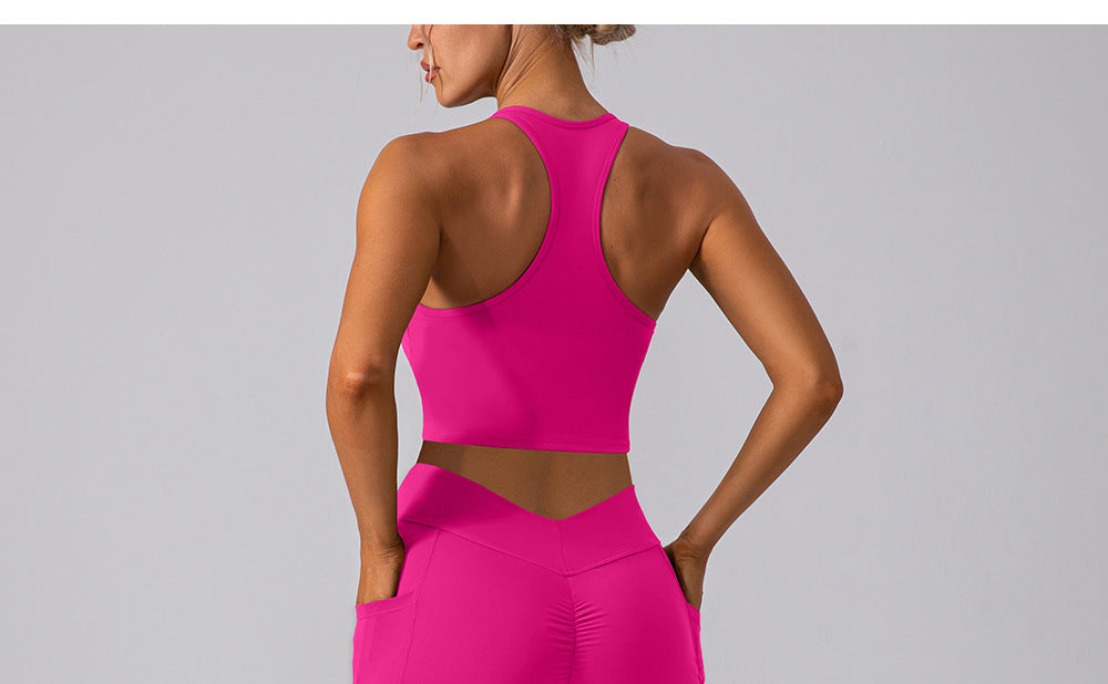 Autumn Winter Brushed Beauty Back Yoga Vest Quick Drying Dance Workout Top Outerwear Running Exercise Vest Women