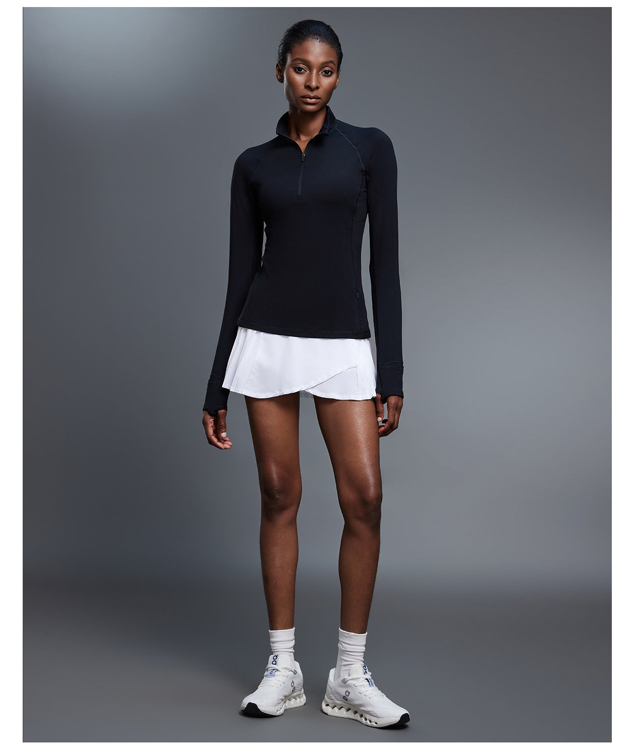 Autumn Half Long Sleeve Zipper Yoga Clothes Stand up Collar Slim Fit Slimming Workout Top Running Sports T shirts