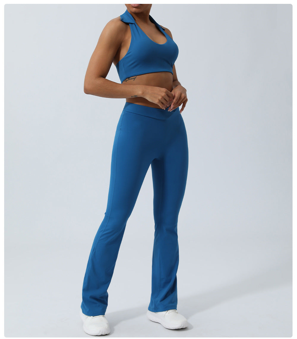 Yoga Clothes Suit Beauty Back Hip Lifting Yoga Trousers Sports Fitness Clothes Suit Women