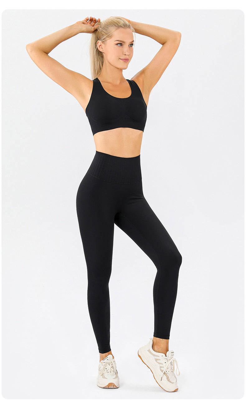 Seamless Fit Yoga Pants Nude Feel High Waist Belly Contracting No Embarrassment Line Hip Lifting Fitness Sports Pants