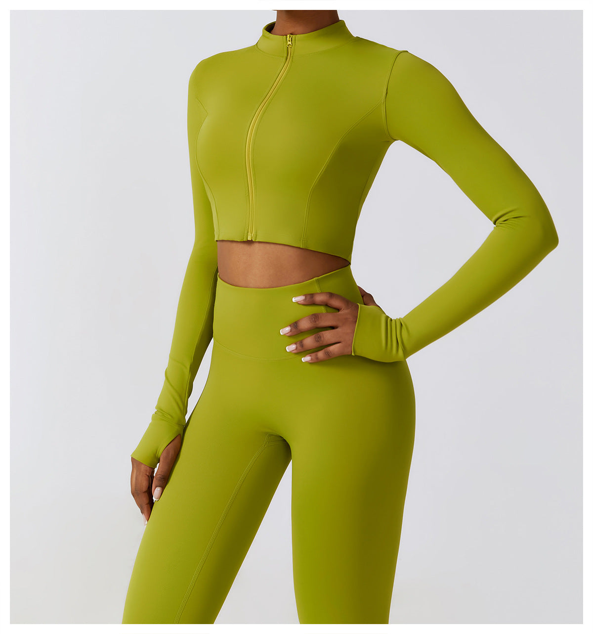 Zipper Outdoor Running Sports Yoga Jacket Slimming Workout Long Sleeve Coat Girls Quick Drying Yoga Clothes