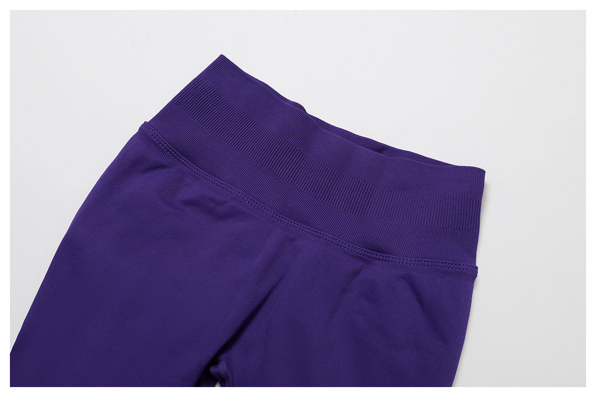 Seamless Tight Yoga Trousers High Waist Pleated Peach Hip Sports Trousers Outdoor Running Fitness Clothes
