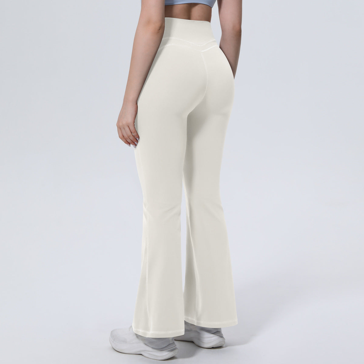 Classic Solid Color Skin-Friendly Bell Bottom Pants Yoga Pants Slim Fit Hip High Waist Elastic Training Wide Leg Pants Fitness Pants