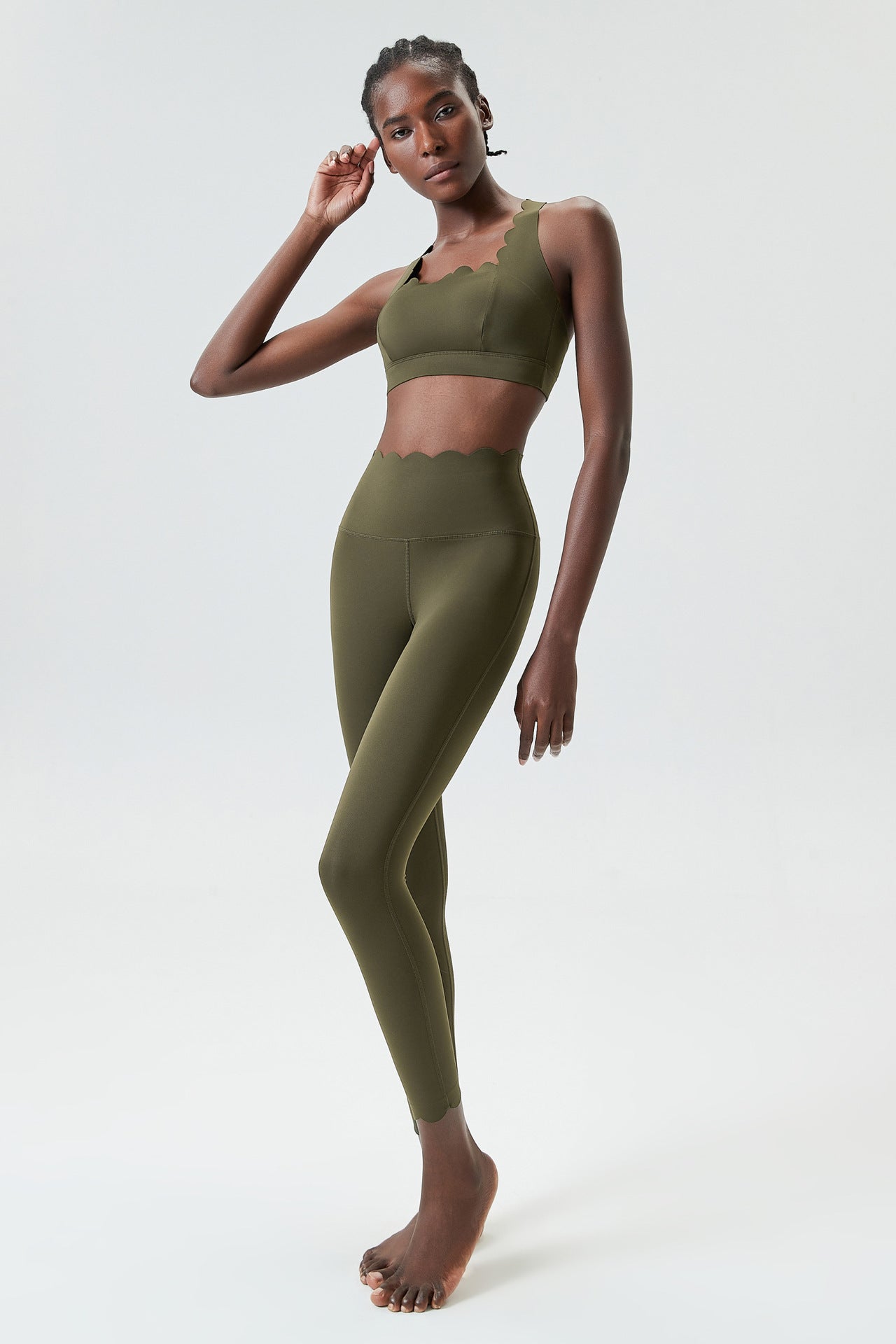 Small Wave Yoga Suit Suit Women Tight Fit Sports Fitness Suit Two Piece Quick Dry Suit