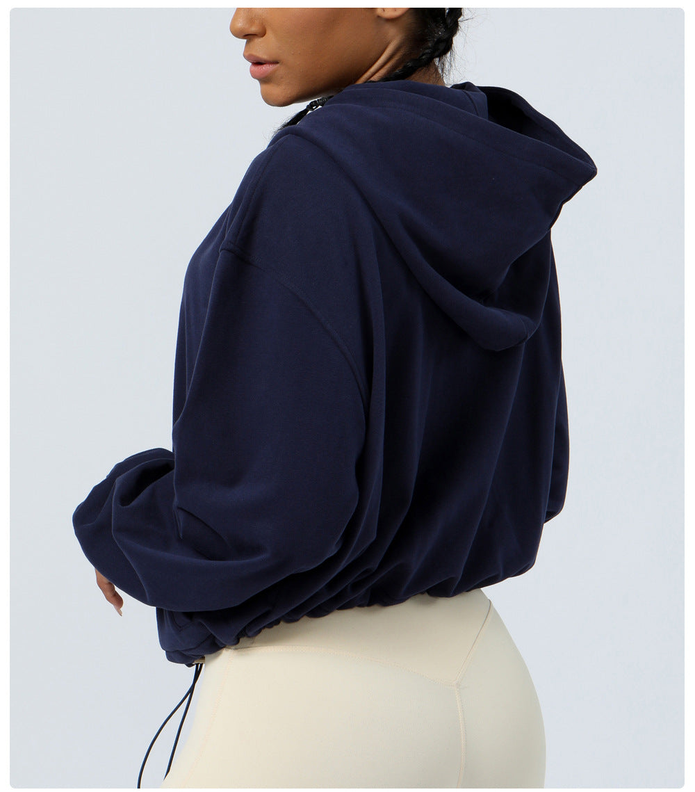 Loose Casual Sports Sweater Workout Top Outdoor Running Cycling Training Zipper Coat Sweatshirt Women