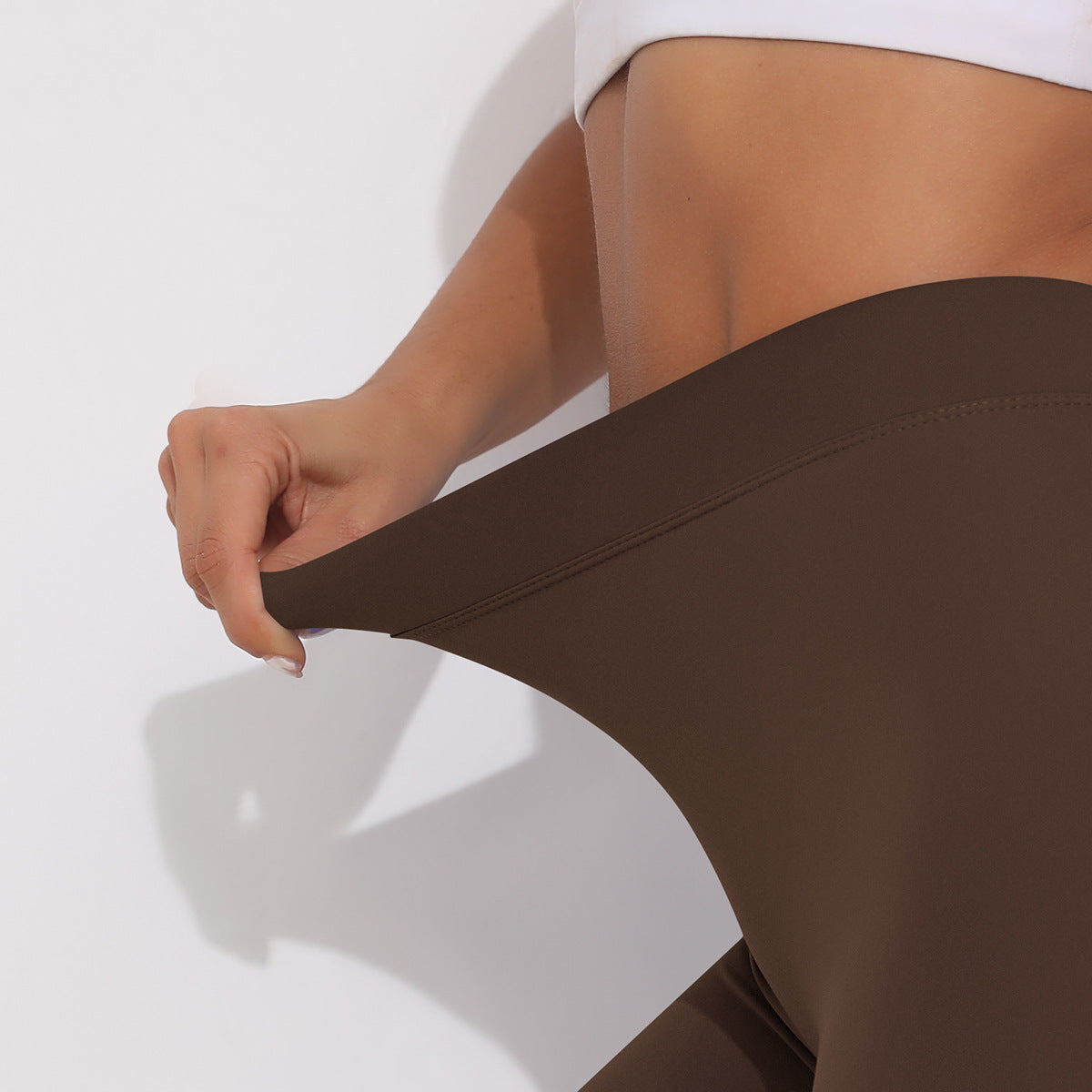 Skin Friendly Peach Hip Pleated Yoga Pants Running Leggings High Waist Stretch Workout Shorts Women