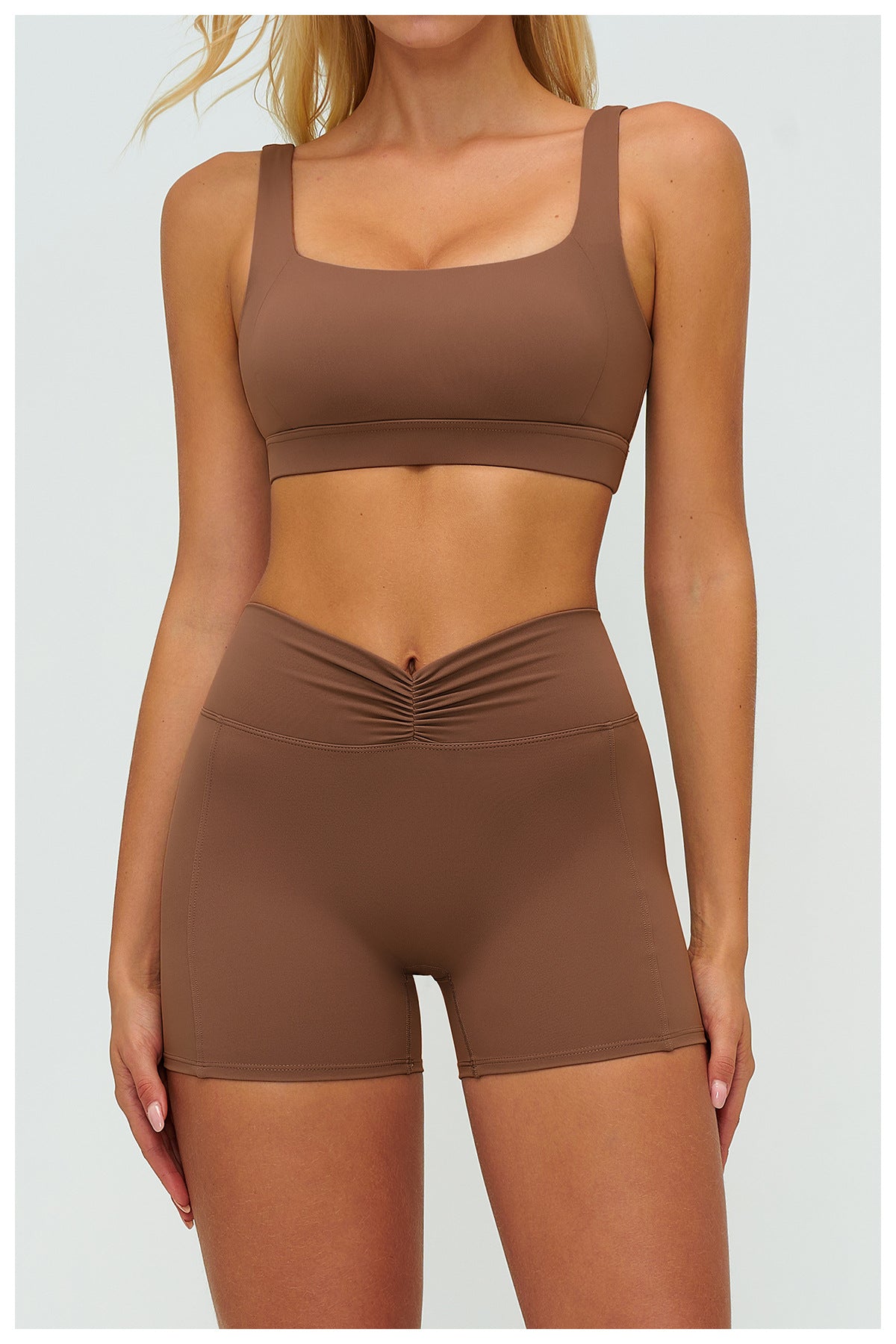 Brushed Yoga Bra Hollow Out Cutout Geometric Abstract Back High Grade Underwear Fitness Running Sports Bra Women