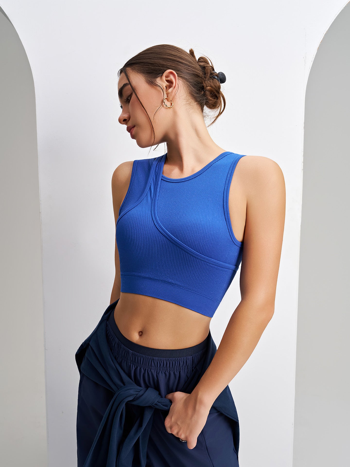 Sports Underwear Vest Yoga Clothes Shockproof Workout Top Women One Piece Training Outerwear Bar