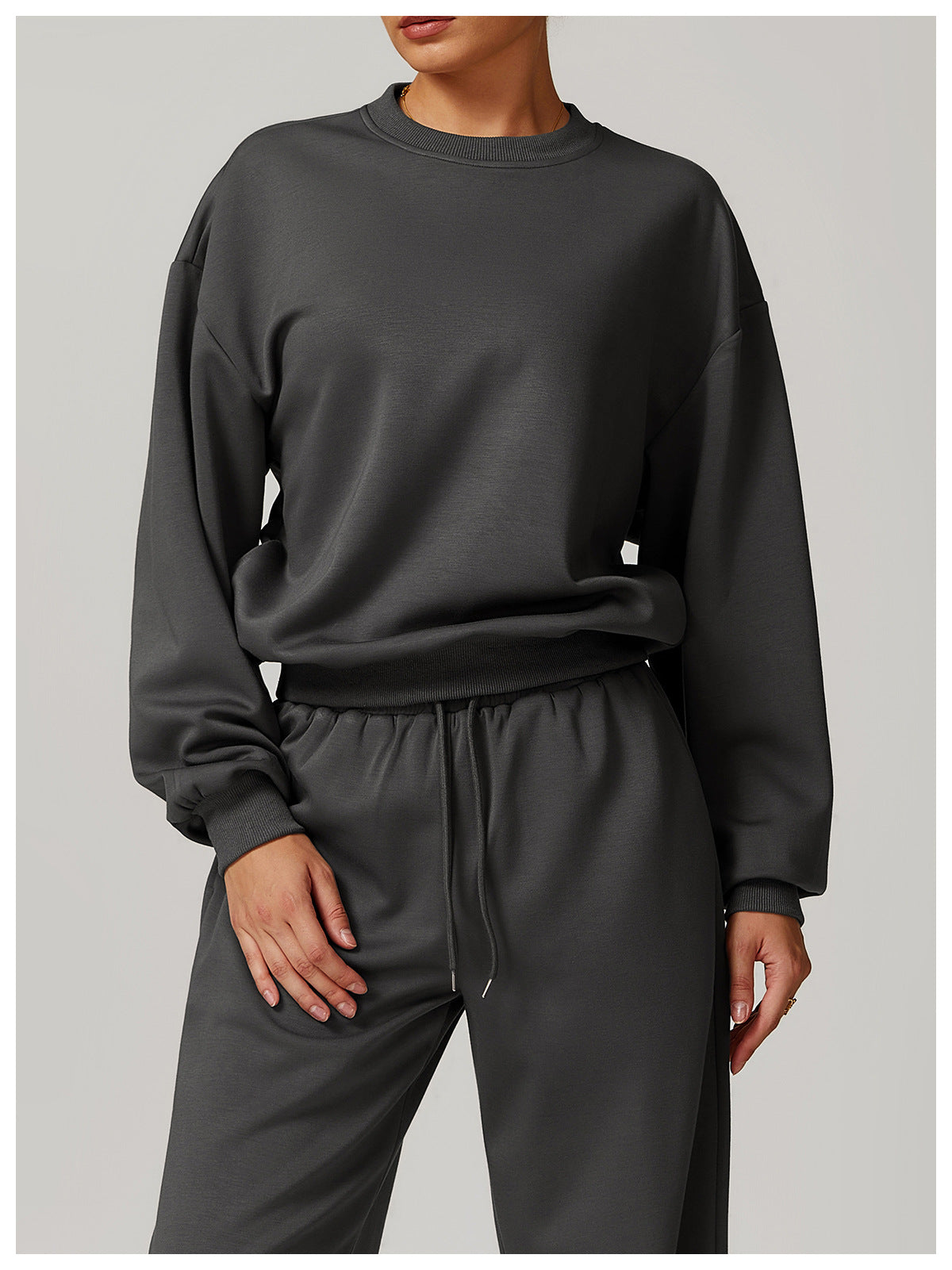 Spring Crew Neck Casual Women Sweater Sports Loose Long Sleeve High Sense Sweater Tops