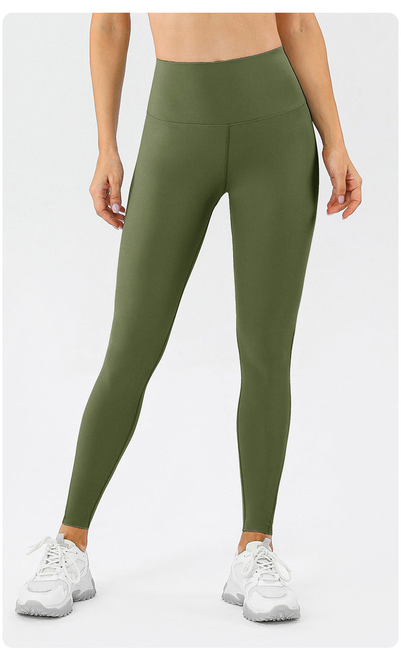Nude Feel Seamless Fit Yoga Pants High Waist Tight Hip Raise Fitness Pants Quick Drying Running Exercise Pants