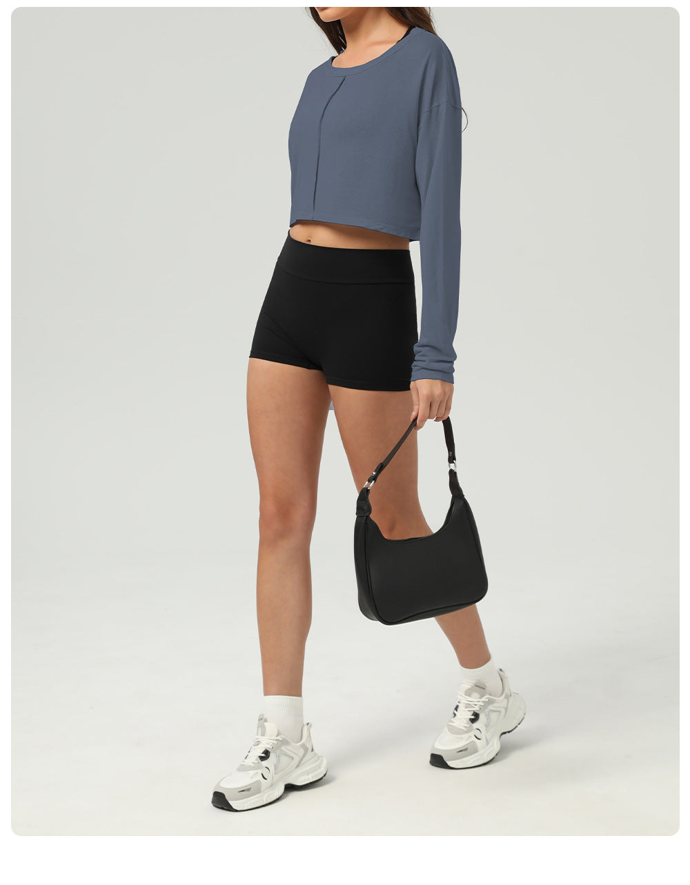 Fitness Sports Long Sleeved Top Women O neck Short Backless Outerwear Casual Long Sleeves Yoga Clothes Blouse
