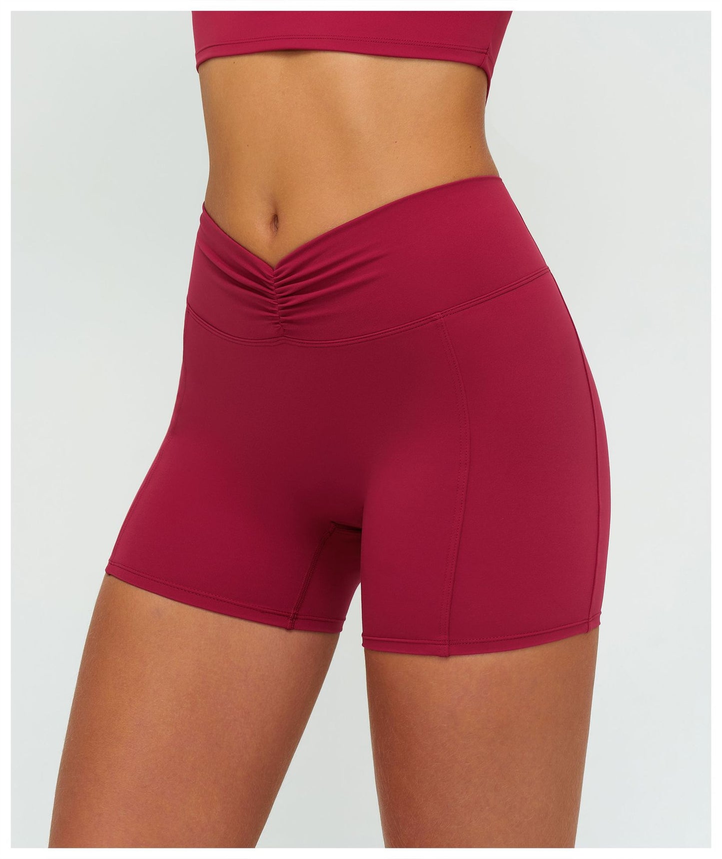 Brushed Yoga Shorts Women High Waist Folding Hip Lifting Shorts Outdoor Running Sports Shorts