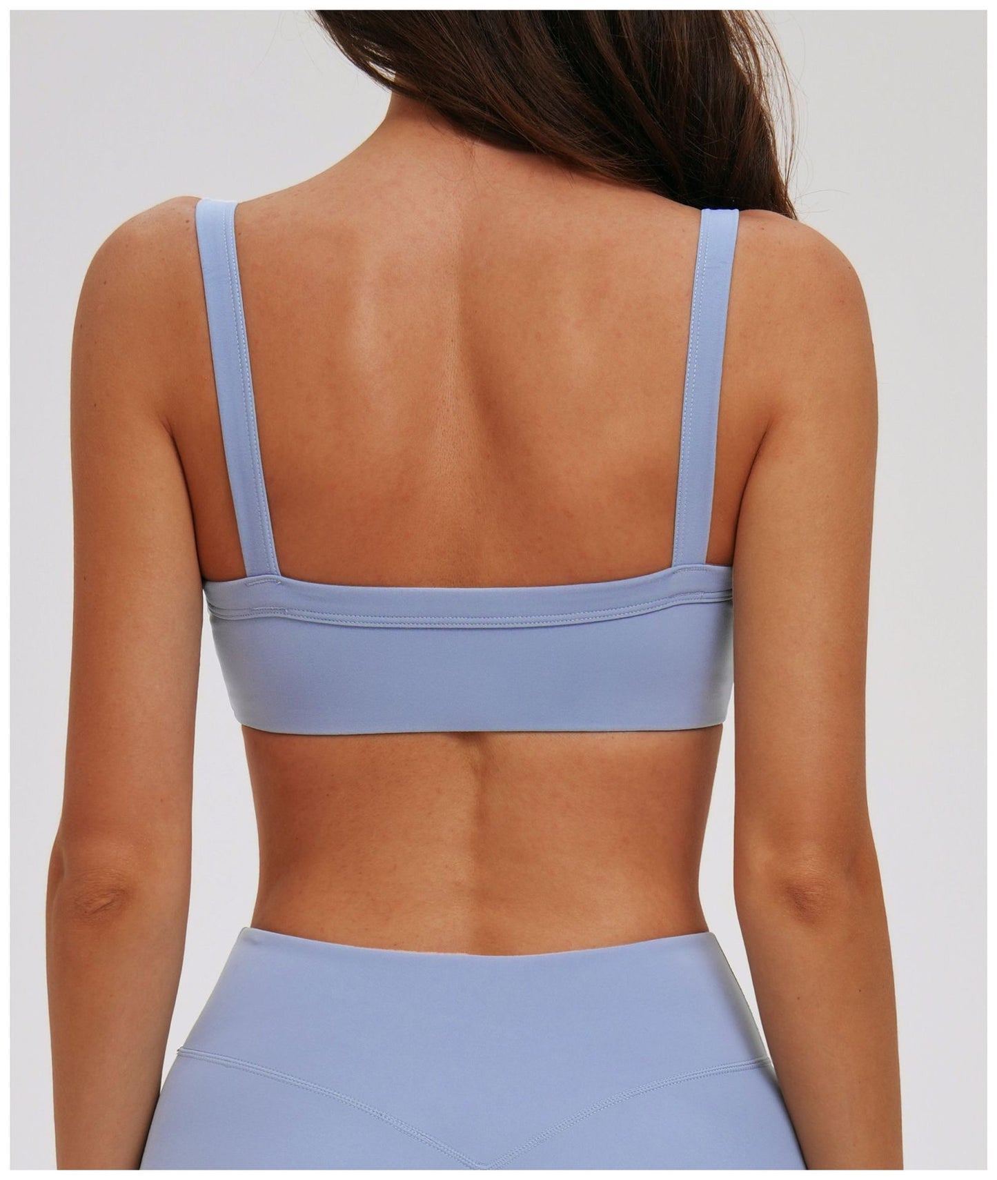 Brushed Double Shoulder Strap Yoga Bra Hollow Out Cutout Back Tight Sports Underwear Outer Wear Running Fitness Clothes