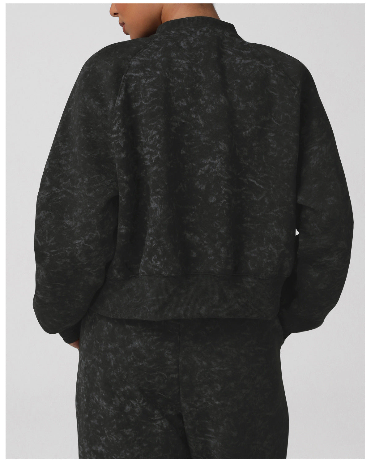 Autumn Winter Tie Dyed Printed Fitness Jacket High Sense Cardigan Varsity Jacket Sports Jacket Outdoor Running Sweater