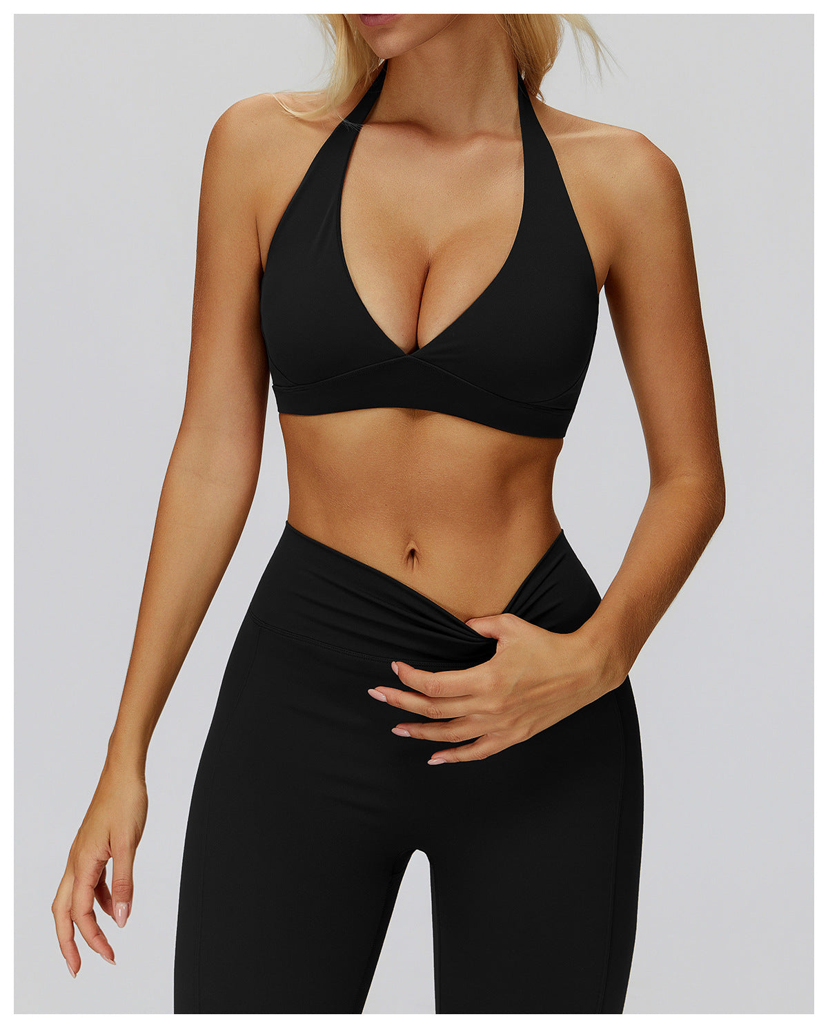 Brushed Yoga Bra Halter Beauty Back High Grade Sports Underwear Fitness Running Bra