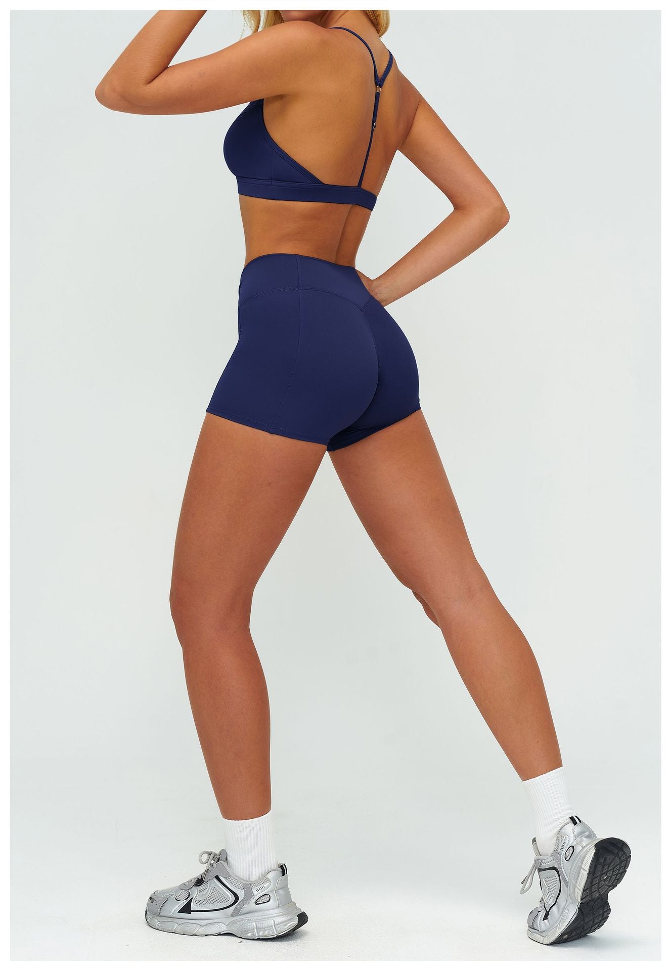 Brushed Yoga Shorts Women High Waist Folding Hip Lifting Shorts Outdoor Running Sports Shorts