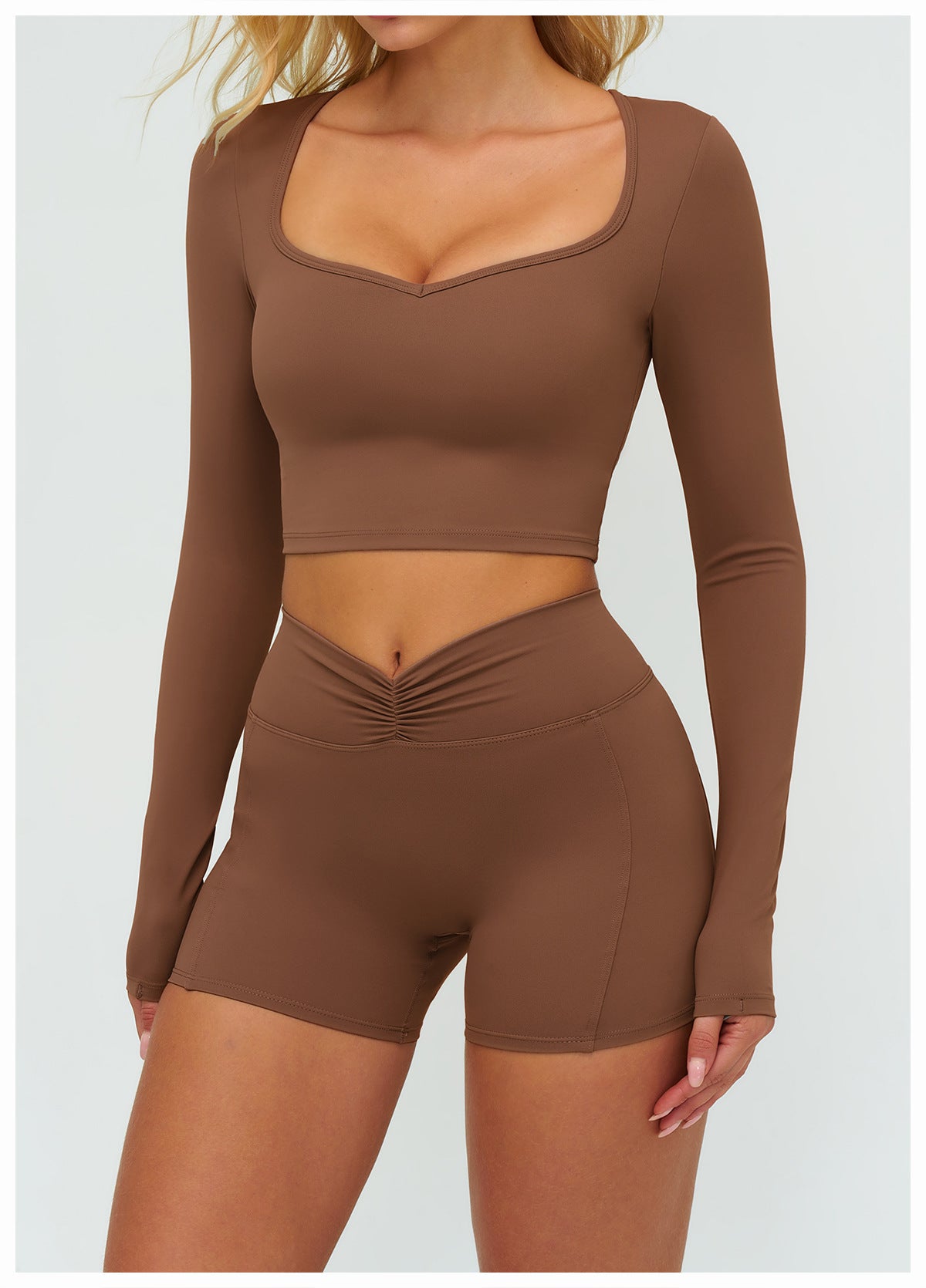 Autumn Winter Brushed Long Sleeve Yoga Clothes Outdoor Running Fitness Clothes Outer Wear Casual Sports Top