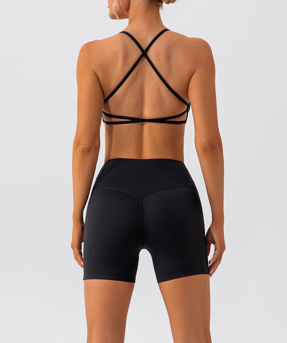 Quick Drying Nude Feel Yoga Shorts Women Hip Lifting Running Workout Shorts Tight High Waist Sports Training Leggings