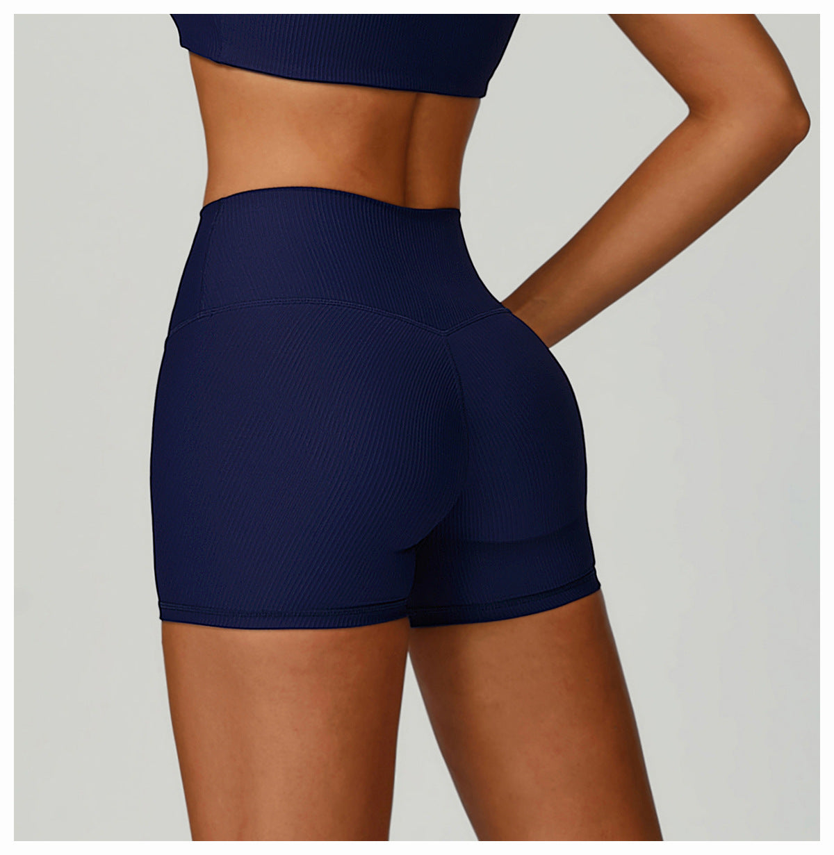 Sollinarry Threaded Tight Yoga Shorts High Waist Hip Lift High Intensity Sports Workout Clothes Outdoor Running Shorts
