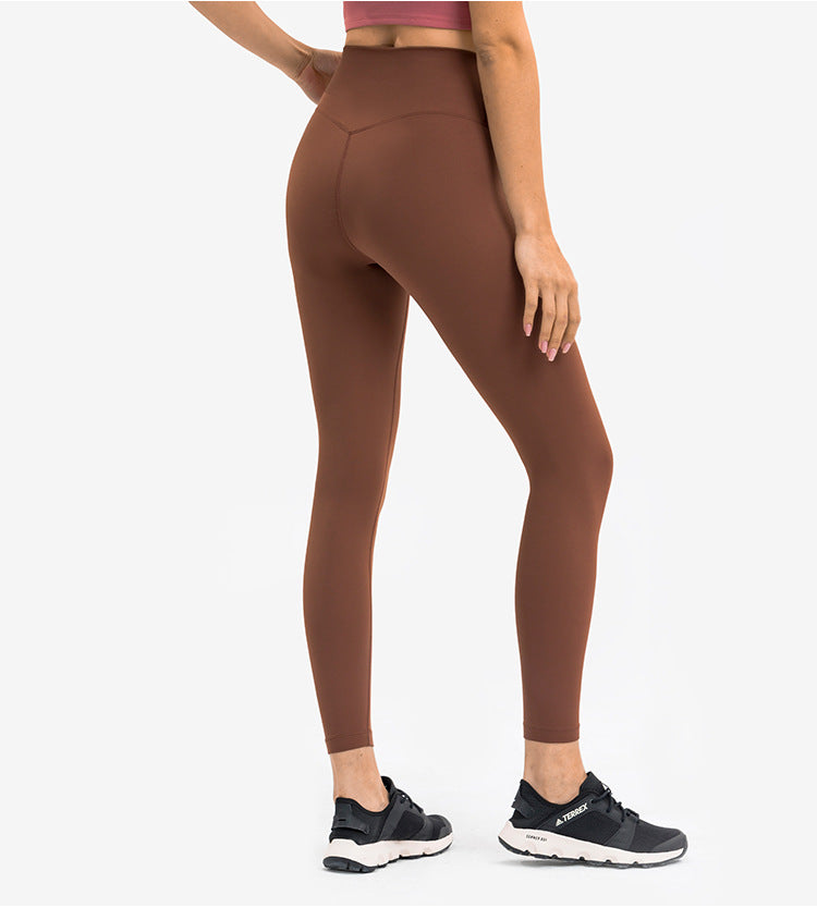 Spring Summer Nude Feel Fitness Pants Women No Embarrassment Line High Top Sports Hip Lifting Stretch Skinny Yoga Pants