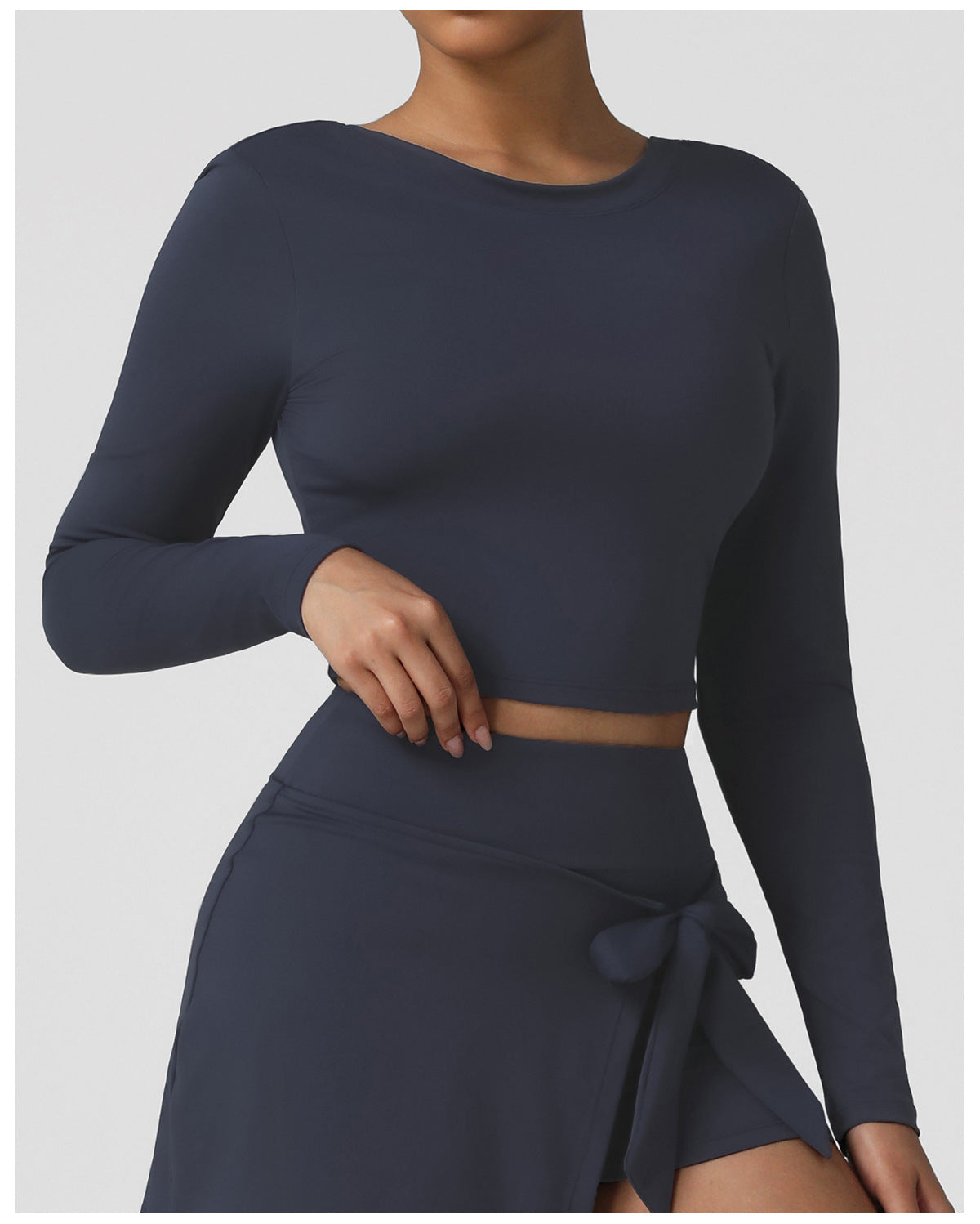 Autumn Winter Yoga Exercise Top Backless Sexy Slim Long Sleeve Women Dance Training Workout Clothes with Pad