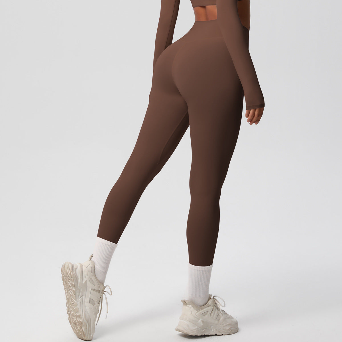 High Waist Nude Feel Skin Friendly Tights Running Exercise Workout Pants Pilates Sexy Slim Solid Color Yoga Pants