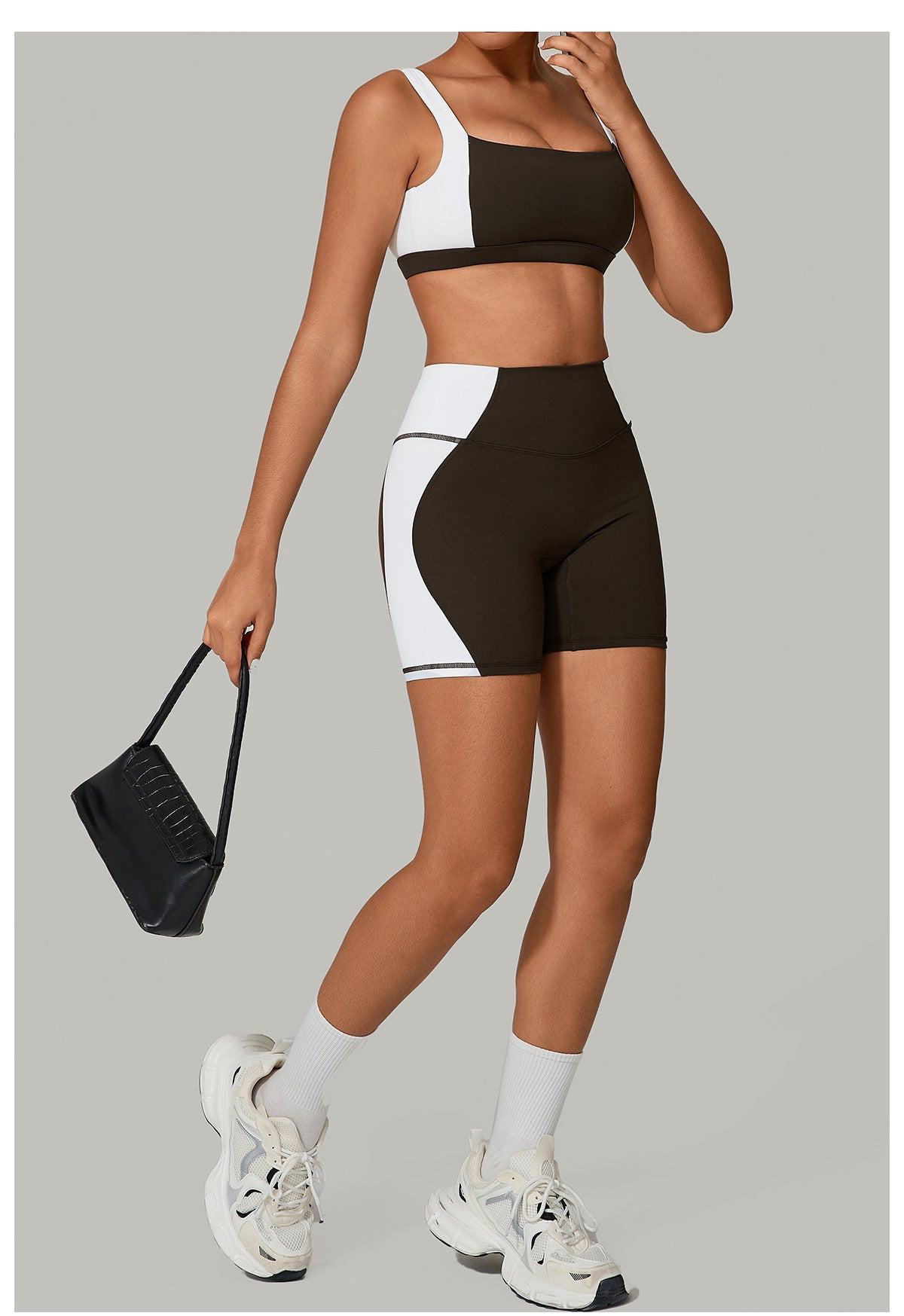 Autumn Sand Backless Yoga Clothes Color Matching Tight Quick Drying Fitness Clothes Medium Tenacity Sports