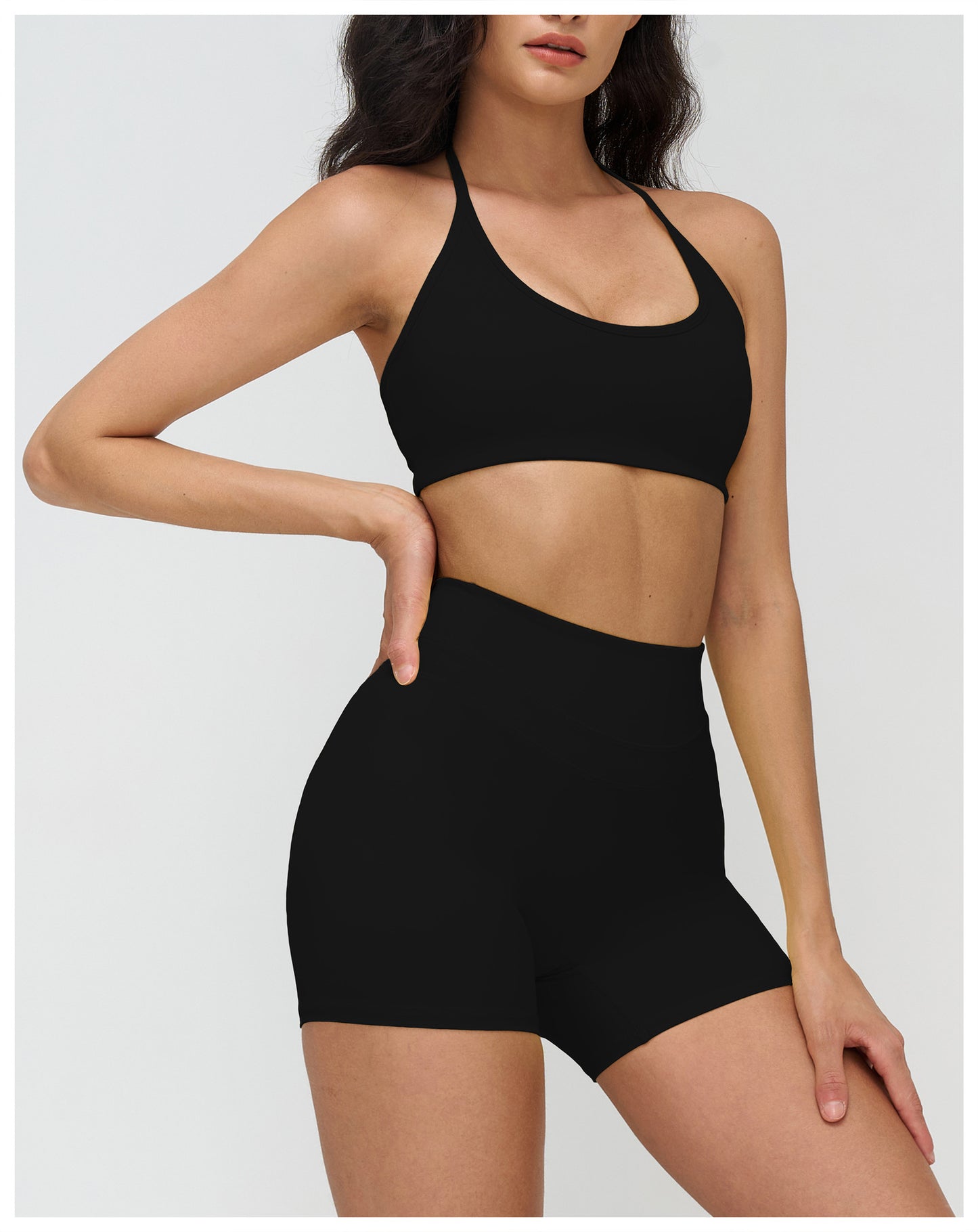 Brushed Yoga Bra Halter Hollow Out Cutout Backless Bra Fitness Running Exercise Underwear Women