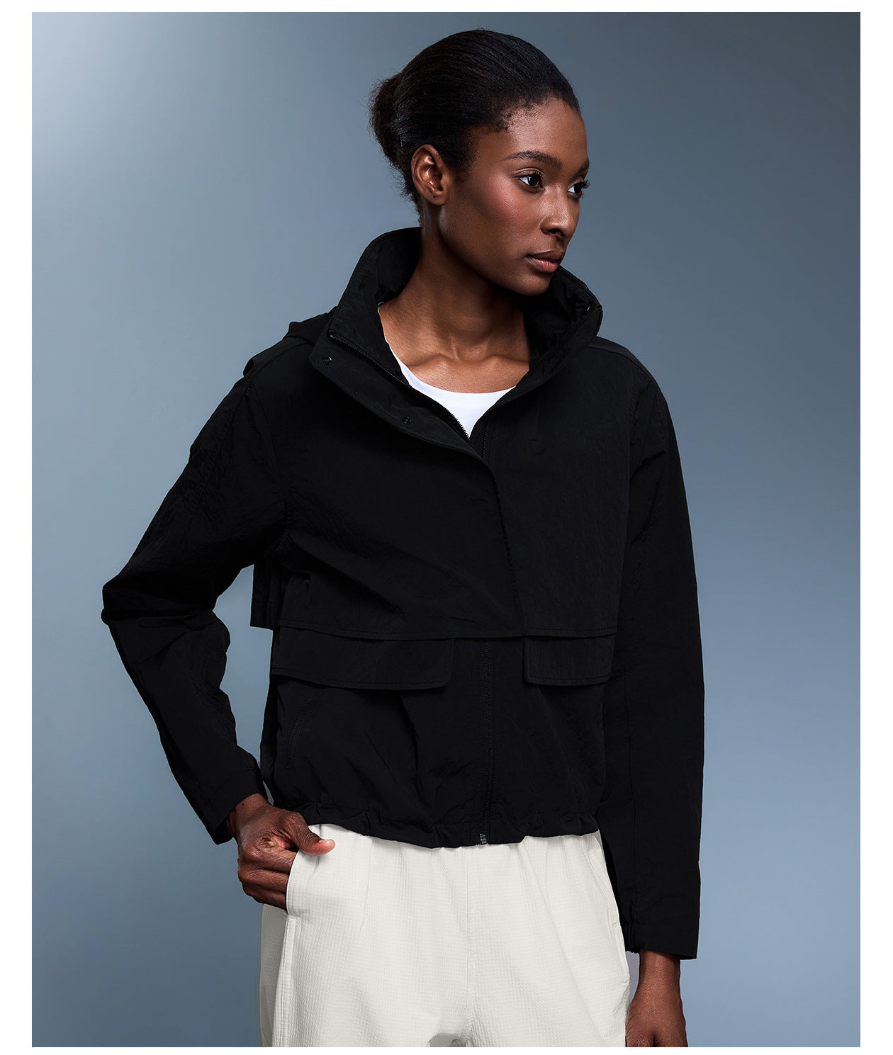Outdoor Waterproof Hard Wearing Sports Windbreaker Women Storage Hooded Loose Casual Jacket Jacket Autumn