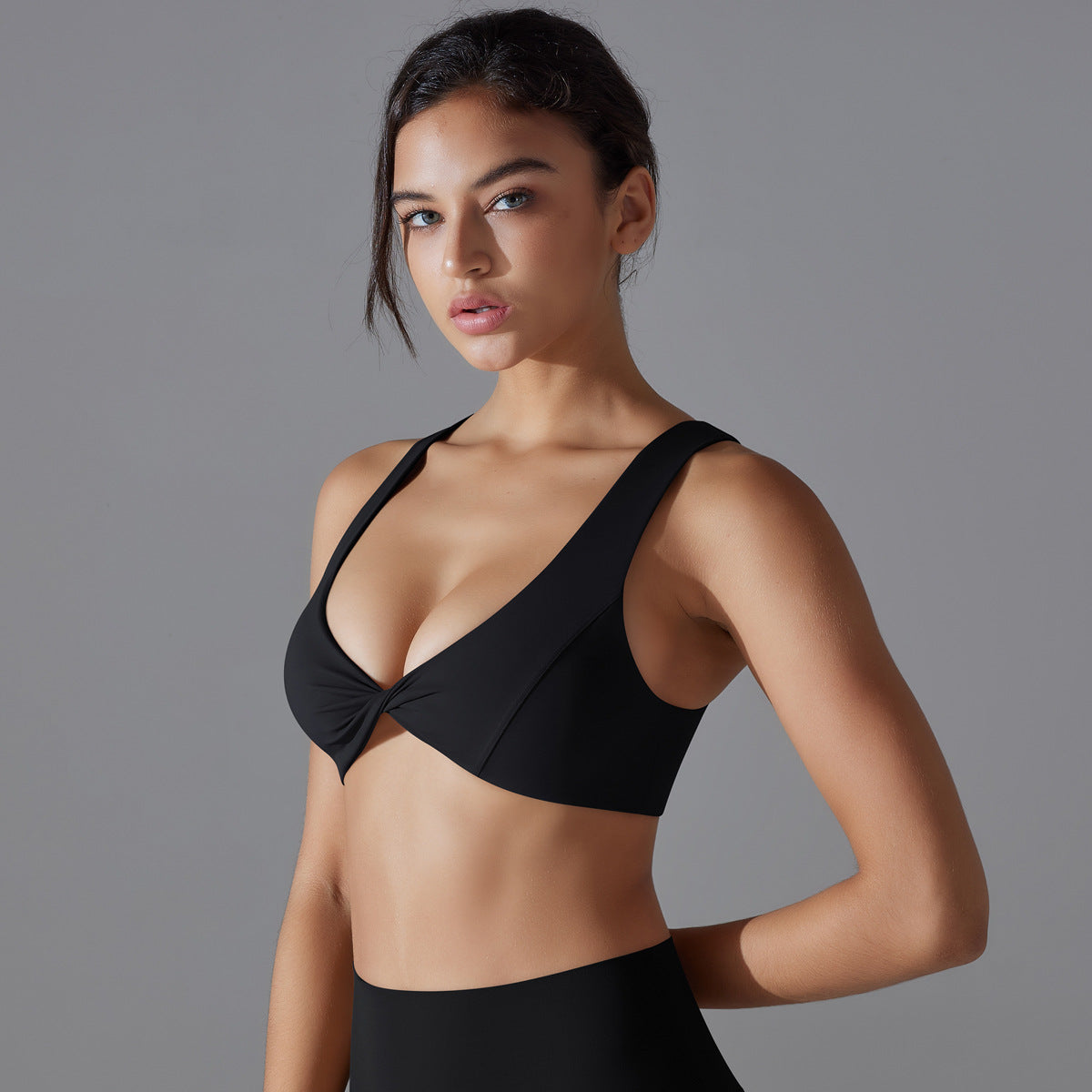 Sports Back Shaping Underwear Skin Friendly Nude Feel Breathable Sexy Hollow Out Cutout Yoga Vest Shockproof Push Up Yoga Bra