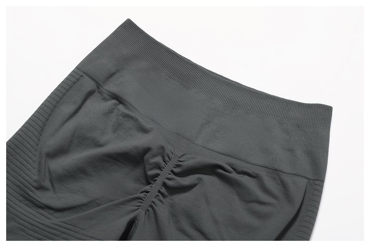 Sollinarry Seamless Tight High Waist Yoga Shorts Peach Hip Women Hip Lifting Fitness Shorts Outdoor Running Shorts