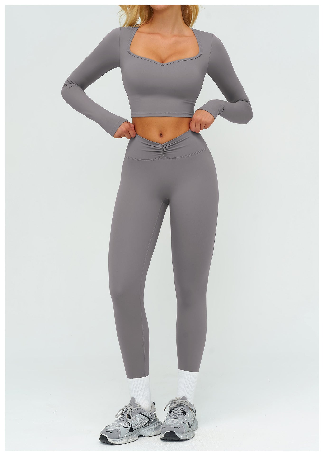 Yoga Trousers Brushed High Waist Pleated Tight Trousers Outdoor Sports Running Fitness Pants