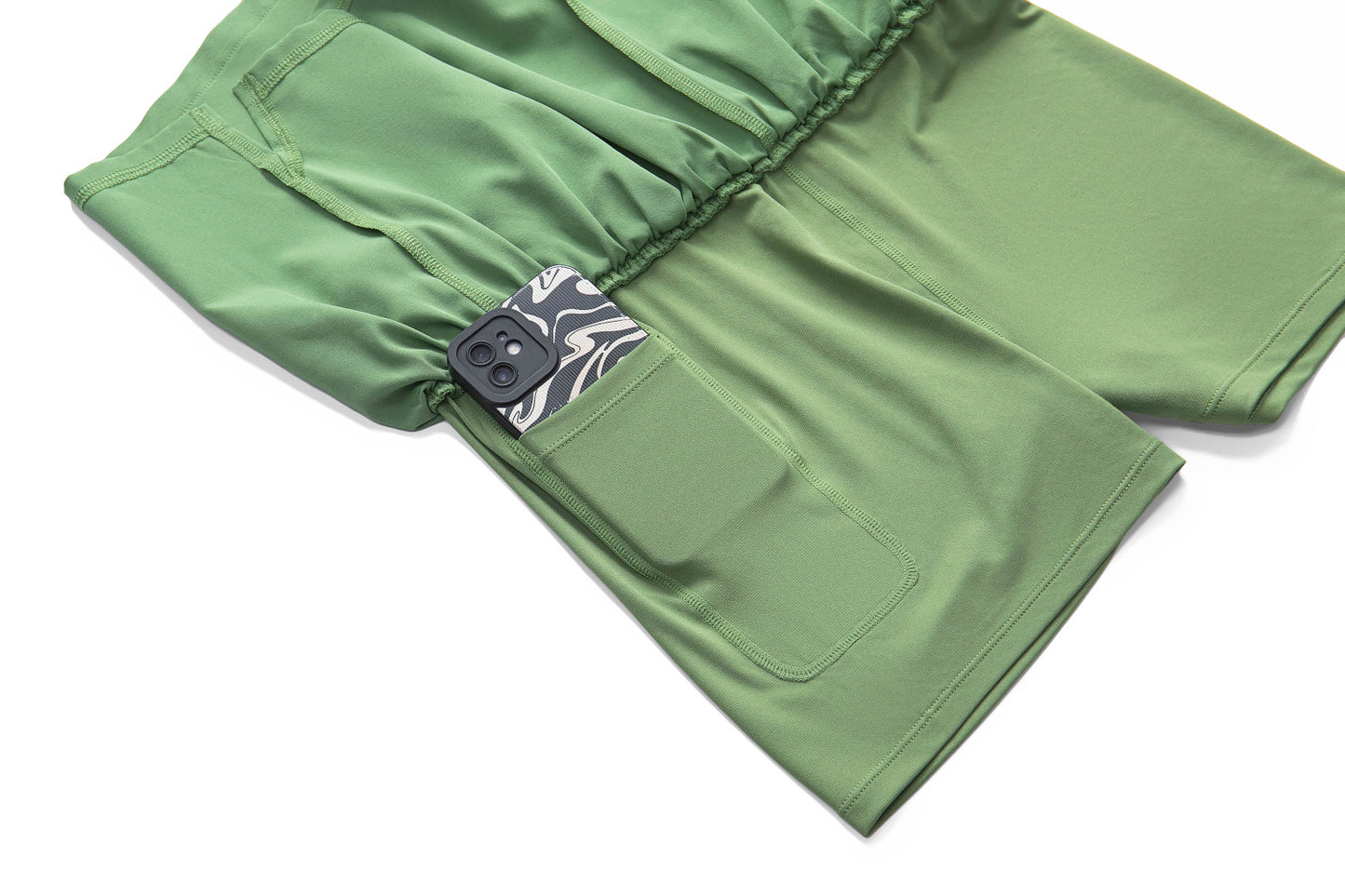 Quick Drying Dolphin Line Long Leg Sports Shorts Women Anti Exposure Summer Faux Two Pieces Fitness Yoga Shorts