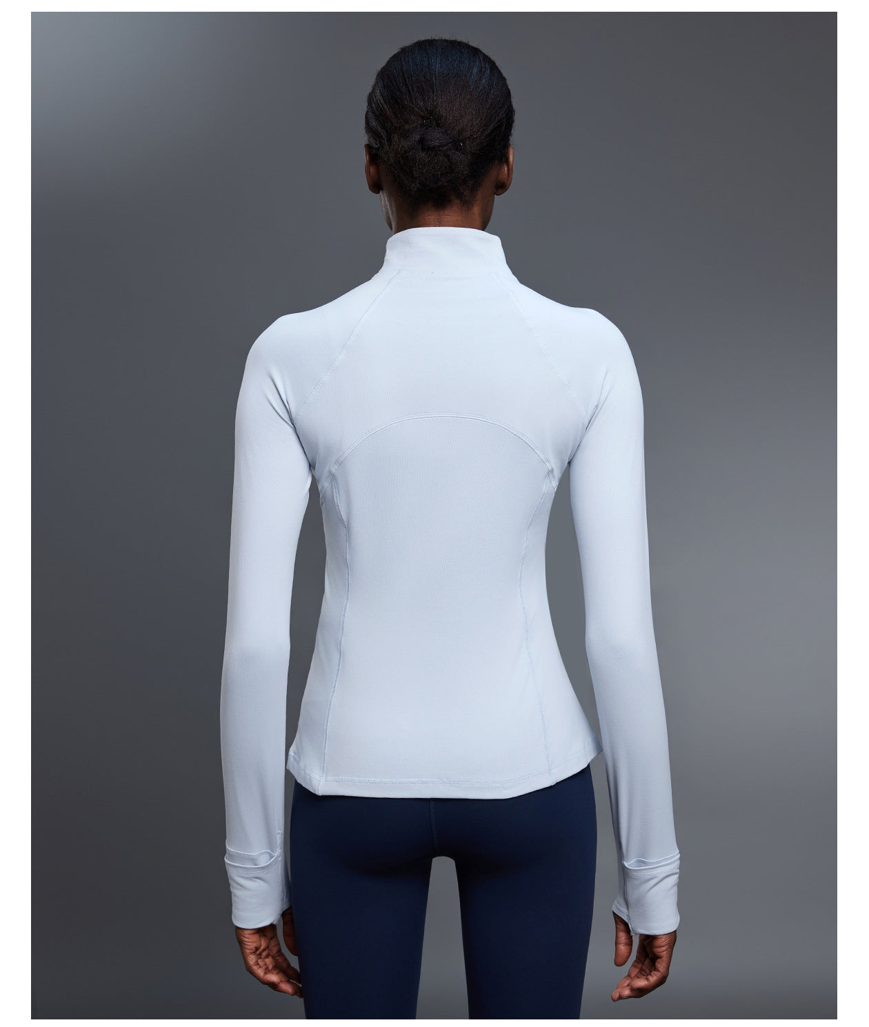 Autumn Half Long Sleeve Zipper Yoga Clothes Stand up Collar Slim Fit Slimming Workout Top Running Sports T shirts