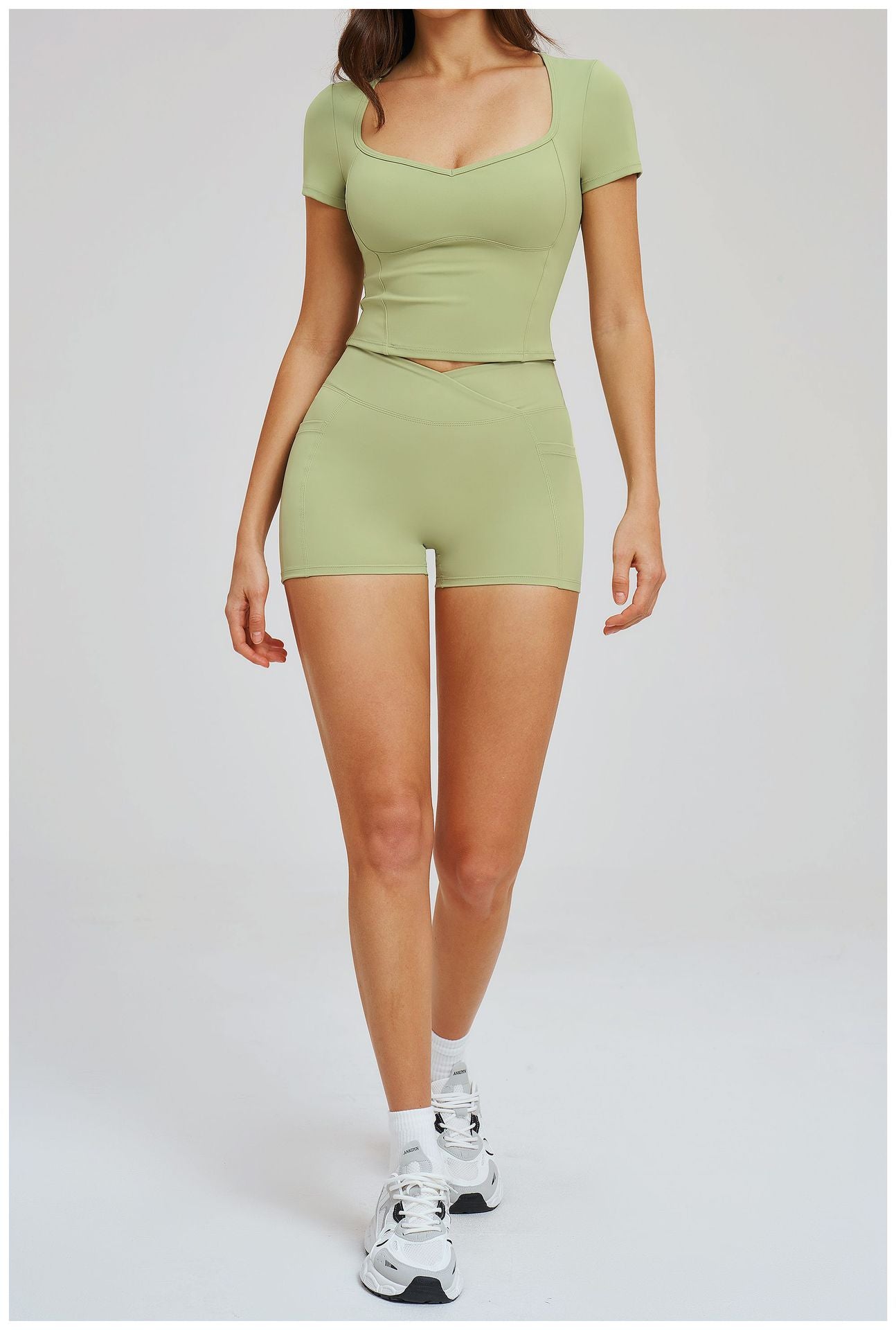 Spring Nude Feel Sports Skinny Casual Yoga Outdoor Running Sports Set