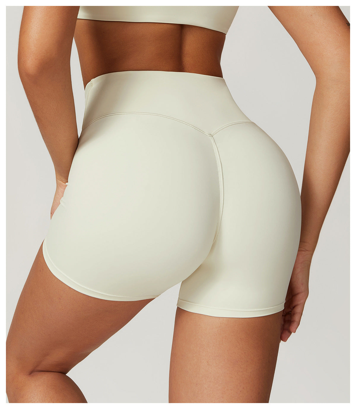 Sollinarry Sustainable Recycled Nude Feel Tight Yoga Shorts Outer Wear Running Workout Pants Cross High Waist Workout Shorts Women