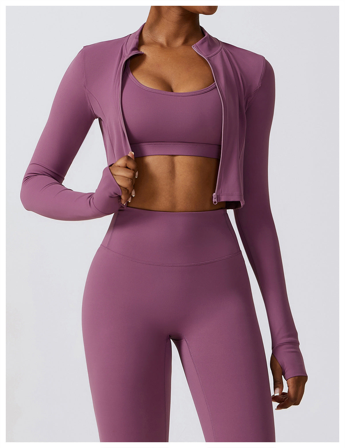 Zipper Outdoor Running Sports Yoga Jacket Slimming Workout Long Sleeve Coat Girls Quick Drying Yoga Clothes