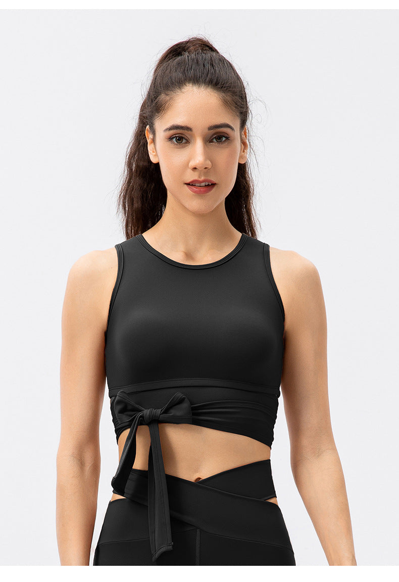 Chest Pad One Piece Medium Tenacity Sports Bra Women Strap Yoga Vest Nude Feel Breathable Workout Underwear