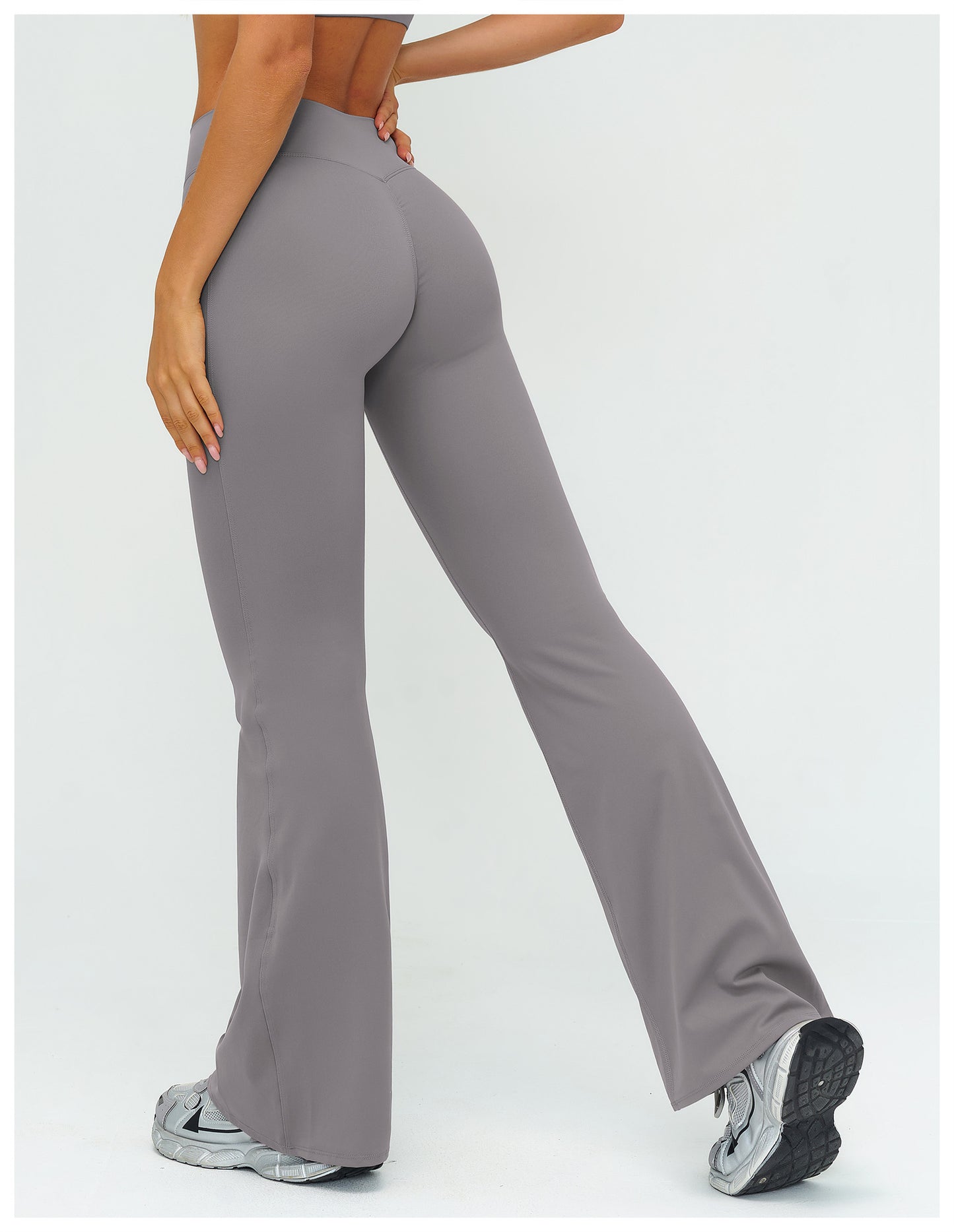 High Waist Pleated Bell Bottom Pants Brushed Wide Leg Pants Outdoor Casual Running Sports Bell Bottom Pants