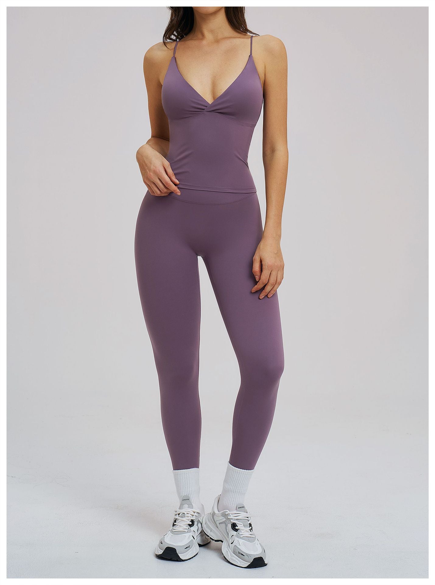 Brushed Sports Tight Back Running Sports Casual Suit Outdoor Riding Yoga Two Piece Sets
