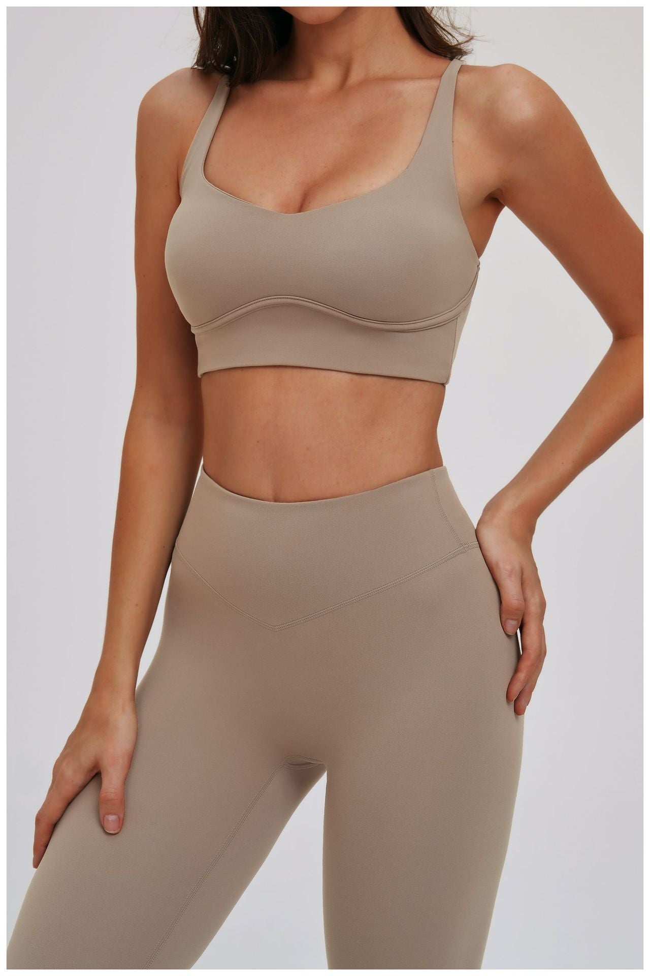 Halter Brushed Yoga Bra Cross Hollow Out Cutout out Beauty Back Tight Sports Underwear Outdoor Running Bra