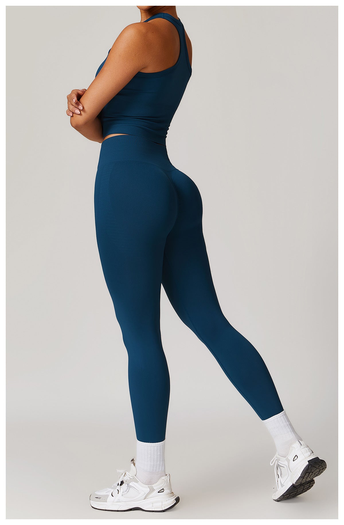 Sollinarry Seamless Tight I Shaped Beauty Back Yoga Vest One Piece Belly Covering Sports Top Yoga Clothes for Women