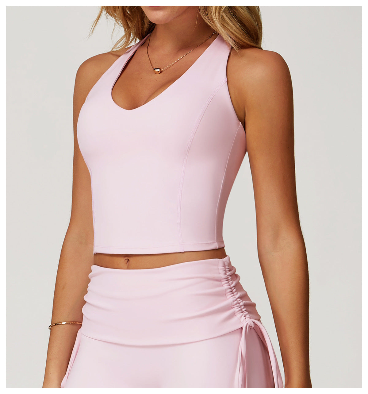 Sollinarry Nude Feel Yoga Vest H Shaped Beauty Back Quick-Drying Workout Top Outdoor Running Exercise Underwear